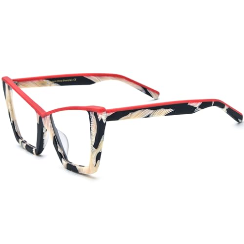 Image of HEPIDEM Gradient Multicolor Acetate Glasses Frame Women Big Oversize Eyeglasses 2023 New Spectacles Eyewear