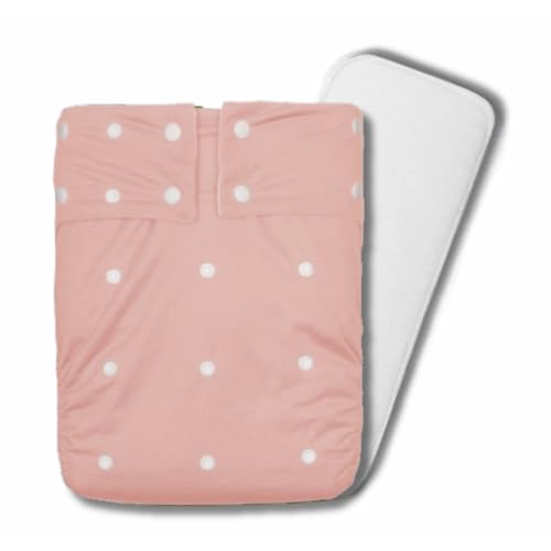 Kawaii Adult Reusable Cloth Diaper, Large Adult Nappy with 1 Super Absorbent Diaper Insert, Waterproof Adjustable Incontinence Leakproof Protective Underwear - Baby Pink