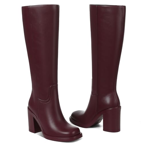 CYNLLIO Knee High Boots Women Platform Gogo Boot Thigh High Wide ...