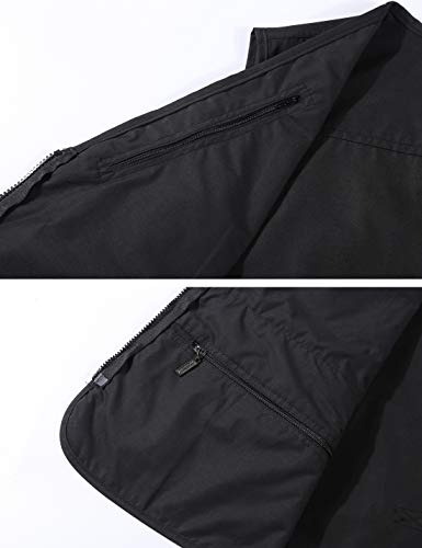 Gihuo Men's Summer Outdoor Work Safari Fishing Travel Photo Vest With Pockets (Black, X-Large) #TOP4