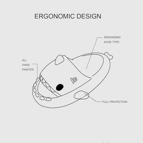 Generic Shark Slides Panda, Cute Cartoon 3D Cloud Shark Slippers Shoes Sandals For Women Men4