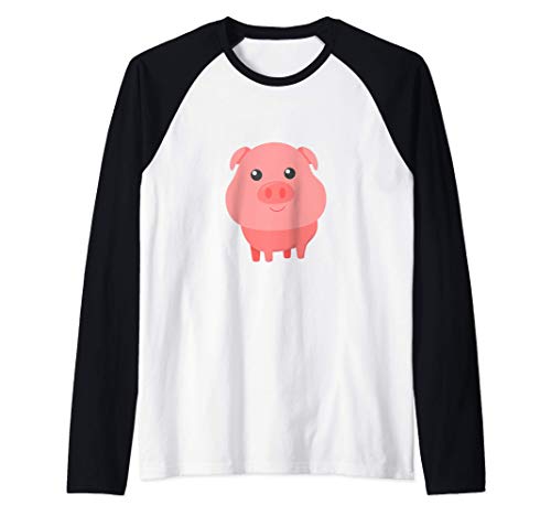 Adorable Pig Cute Baby Pig for Pig Lovers Camiseta Manga Raglan