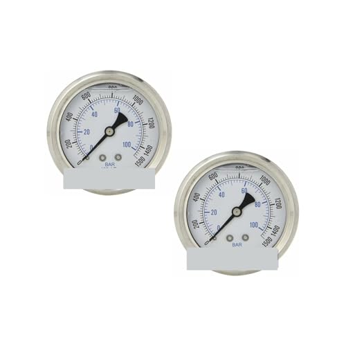 Manomètre à vide de haute précision 0-1500 PSI face 2,5" avec glycérine lot de 2