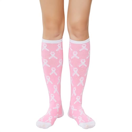 Image of Zando Knee High Socks for Women Striped Athletic Long Tall Tube Socks Outdoor Sports Casual Thigh High Stockings