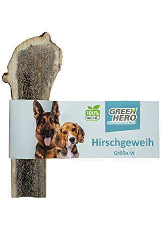 Green Hero Hirschgeweih Kausnack Größe M - 11 cm natürlicher und nachhaltiger Kauknochen aus Hirsch Geweih für Hunde langlebig zur Unterstützung von Kiefer und Zähnen
