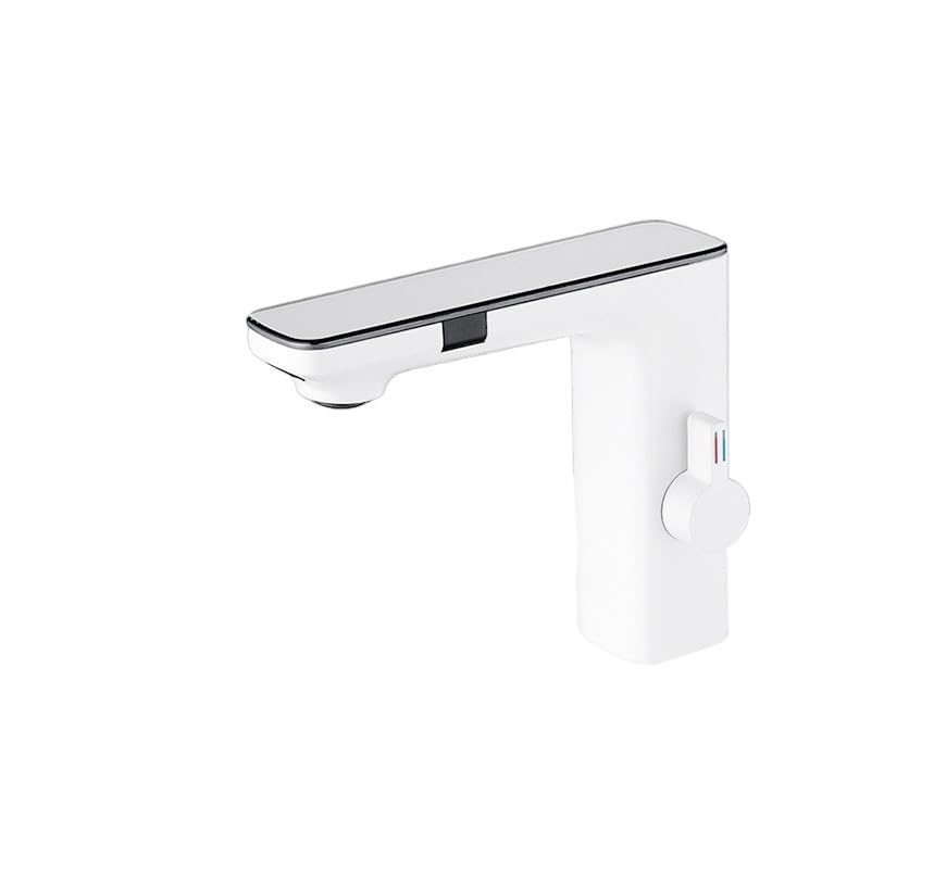 Robinet de lavabo blanc intelligent pour votre routine matinale