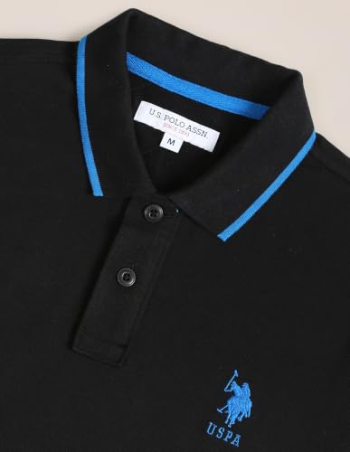 U.S. Polo Assn. Men's Black Slim Fit Cotton Polo T-Shirt - Image 3
