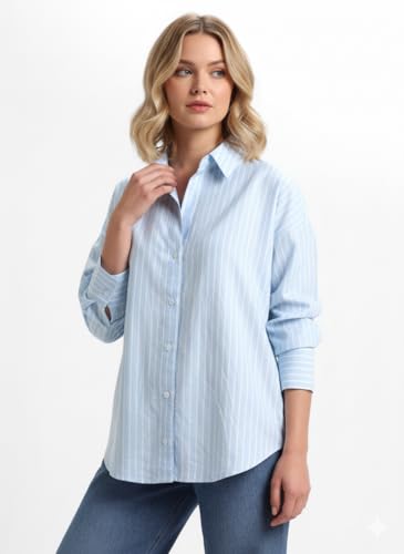 Image of Striped Shirt for Woman | Shirt for Woman | Oxford Shirt | Cotton Blend