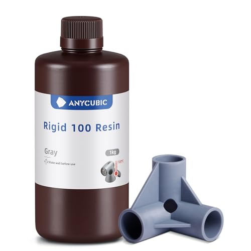 ANYCUBIC Rigide 100 RÃ©sine, Resine pour Imprimante 3D, RÃ©sistance aux TempÃ©ratures Ultra- ÃlevÃ©es, Grande TÃ©nacitÃ©, Large CompatibilitÃ© pour LCD Imprimantes 3D, Gris 1KG