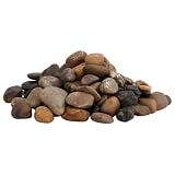 Polierte Kieselsteine 25 kg Mehrfarbig 2-5 cm Dekosteine für Aquarium Garten Teich Weggestaltung