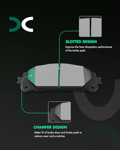Image of SCITOO D1879 D1324 Front Ceramic & Rear Metal Brake Pads Sets w /Hardware Fit 16-22 For Lexus For RX350,18-22 For RX350L,16-22 For RX450h,18-22 For RX450hL,20-21 For Toyota For Avalon,20-24 For Camry