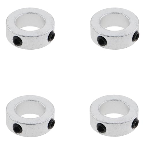 GZWZH 4PCS Bore Solid Steel Shaft Collar 5/8in Bare Shaft Check Collar Locking Collar Fixed Limit Ring Shaft Fixed Collar Stop Screws for Machinery Industrial Use