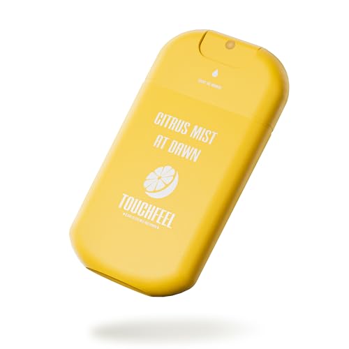 TOUCHFEEL Travel Hand Sanitizer Spray - Refillable Scented Hand Mist with Hydrating Formula - Non-Sticky, 99.9% Effective Antibacterial Spray for Travel, School & Office - 1-Pack (Citrus mist at d...