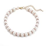 RayMinsino Pet Pearl Necklace Cute Cat Necklace Small and Medium Dog Jewelry Adjustable Collar Jewelry