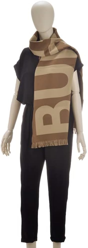 Amazon | [BURBERRY] バーバリー マフラー ロゴ ウール ジャカード