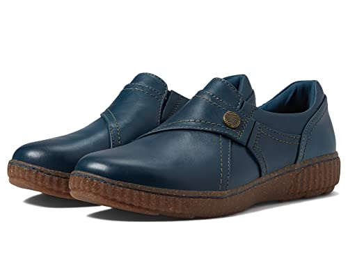 Clarks Women's Caroline Pearl Loafer, Ocean Blue Leather, 6.5 Wide