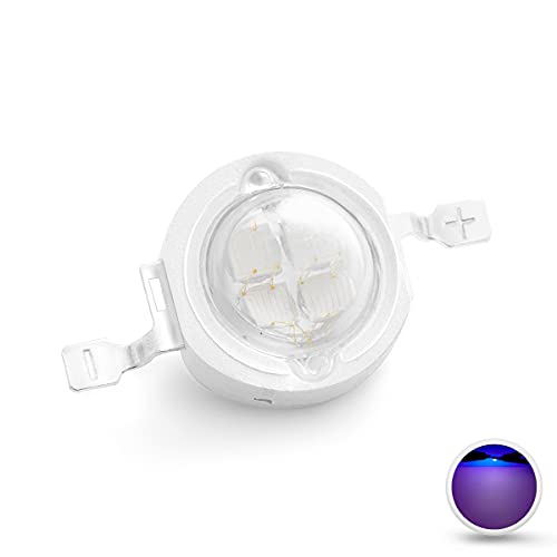 CHANZON 5 pcs High Power Led Chip 5W Purple Ultraviolet (UV 395nm / 600mA - 700mA / DC 6V - 7V / 5 Watt) SMD COB Light Emitter Components Diode 5 W Ultra Violet Bulb Lamp Beads DIY Lighting