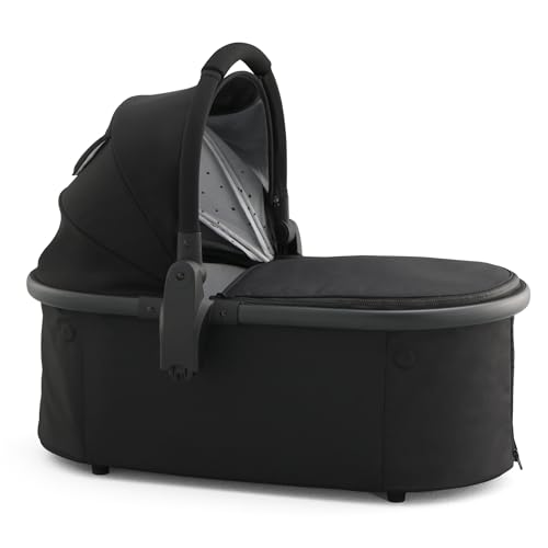 Mockingbird Bassinet - Compatible Single and Single-to-Double Strollers - Newborn Lie-Flat and Overnight Sleep Solution - Mattress Sheet Included - Black