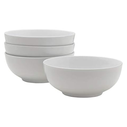 Everyday White Soup and Cereal Porcelain Bowls, Set of 4 Cover