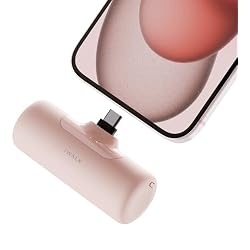 iWALK Portable Charger for iPhone 15/16/17, Power Bank with Build-in USB C Connector, 4,500mAh Battery Pack Phone Charger for iPhone Series, Samsung S22/23/24 Series and Android, Pink