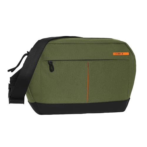 Riñonera con bolsillo trasero Comix verde para proteger móvil y llaves