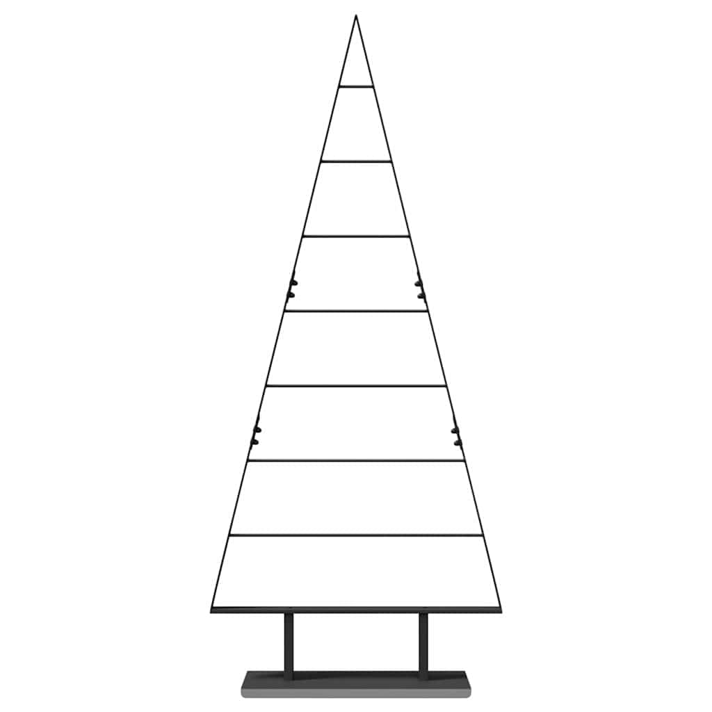Árbol de Navidad de metal con soporte, árbol de acero de 150 cm de alto, negro mate, diseño moderno para interior y exterior protegido, duradero y fácil de limpiar