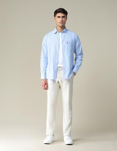 Image of U.S. POLO ASSN. Textured Shirts for Men - 100% Cotton, Full Sleeve Mens Casual Shirts