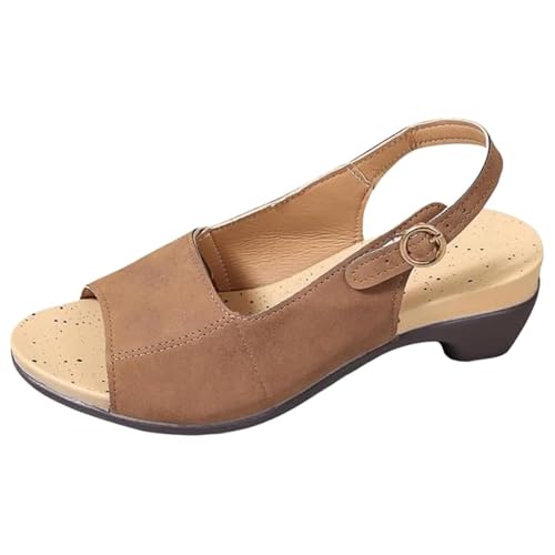 Sandales orthopédiques pour femme marron en taille 36.5 avec soutien de la voûte plantaire