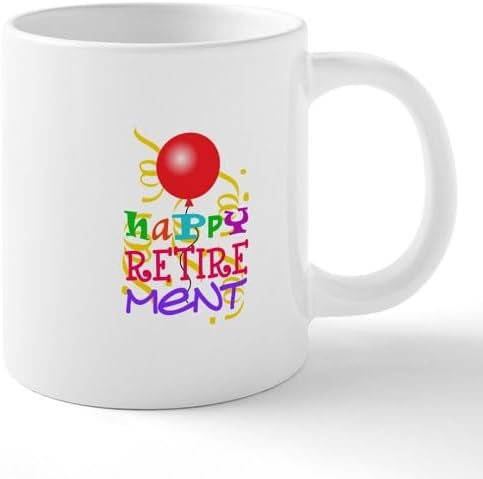 CafePress Happy Retirement Mugs 20 oz Ceramic Coffee Mega Mug