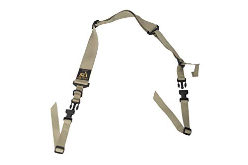 S2Delta - Usa Made Premium 2 Point Rifle Sling, Fast Adjustment, Modular Attachment Connections, Comfortable 2” Wide Shoulder Strap (Coyote Tan, Pigtail) #TOP3