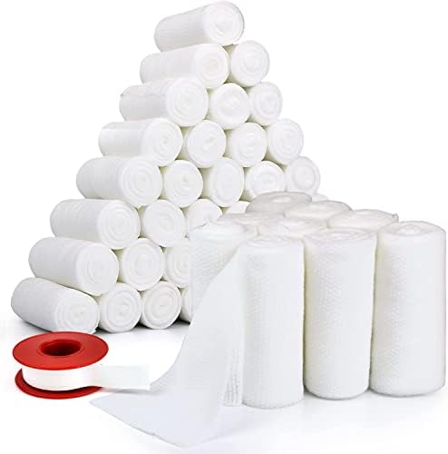 Gauze Rolls – Rolled Gauze- Medical Tape Included - Gauze Wrap - First Aid Supplies - Flexible, Stretchable, Breathable Gauze Bandage Rolls – 3” x 4.1 Yards Bandage Wrap for Wound Dressing –20 Rolls.