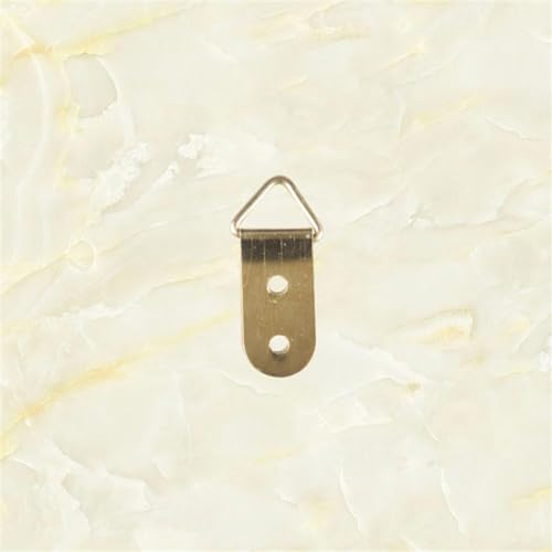 Image of dophee 50Pcs Triangle D-Ring Picture Frame Hangers with Screws for Hanging Display Paintings Clock Artwork Picture Frame Hook Photos Home Decoration 1.54 inchx0.71 inch - Gold