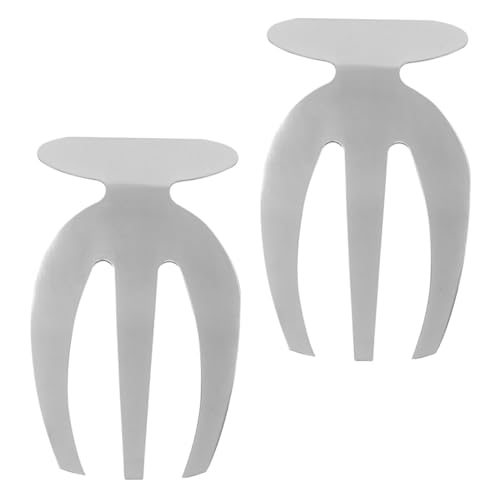 Cabilock 2Pcs Stainless Steel Salad Claws Ergonomic Salad Forks for Easy Stirring Kitchen Tools for Serving Fruit Vegetables Polished Silver Finish