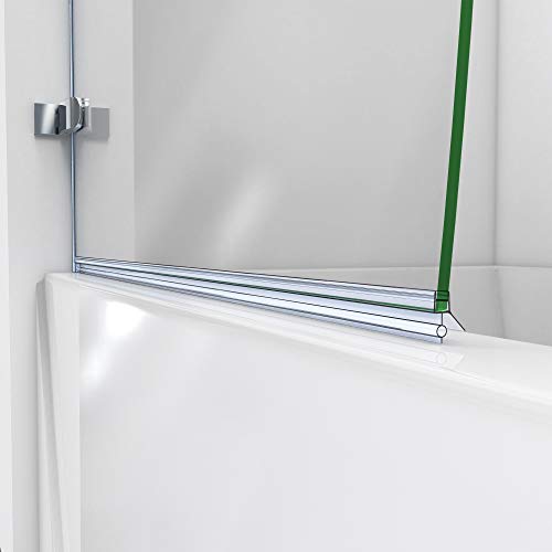 DreamLine Aqua Uno 34 in. W x 58 in. H Frameless Hinged Tub Door in Chrome, SHDR-3534586-01