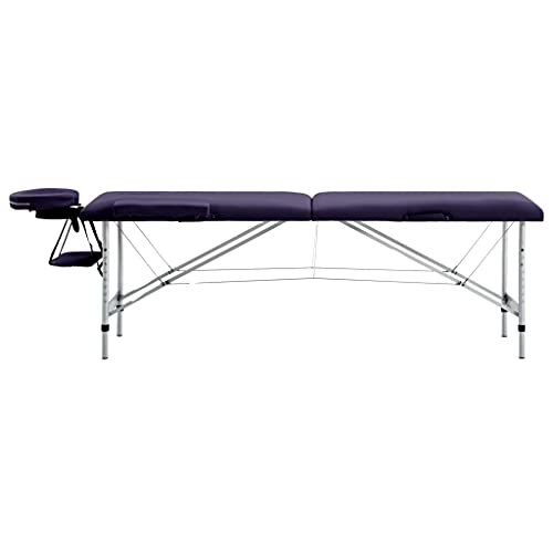 Genérico Camilla de Masaje Plegable 2 Zonas Aluminio Morado,Salud y Belleza,Cuidado Personal,Masaje y relajación,Mesas de masaje-110195