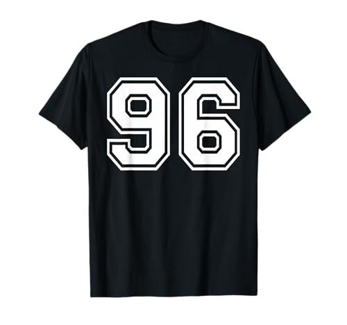 Team-Sportgrafik mit der Nummer 96, Nummer 96, passend zum Gymnastik-Design T-Shirt Team-Sportgrafik mit der Nummer 96, Nummer 96, passend zum Gymnastik-Design T-Shirt