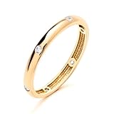 Old English Jewellers 9ct Yellow Gold Full Eternity Wedding Stone Set Band 0.50ct Simulated Diamond Ring - Available in sizes K to S - Gold Ring for Women Ladies (R)