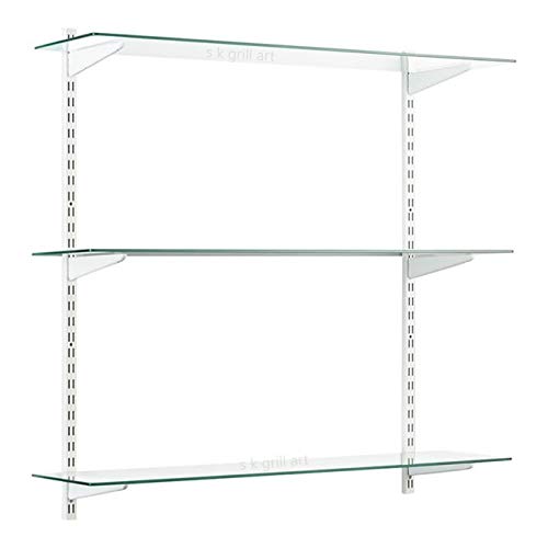 s k grill art Wall Shelves, Glass Wall Rack (3 Shelf) (30 x 13 x 30
