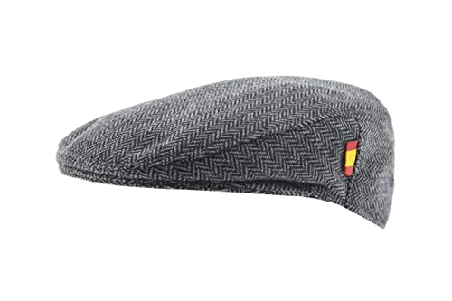 Gorra Bandera de España. Fabricación Nacional y Artesanal, confeccionada a Mano. Boina Hombre. Boina Mujer (M, Gris)