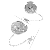 Locking Fuel Cap (2PCS), Compatible with 1972-2017 Peterbilt 330 to 587 Semi Trucks, 4In Lever Style Aluminum Diesel Fuel Tank Cap, with Keys | Replaces# 11-04859-200, 1104859200, 600212 Lock Gas Cap