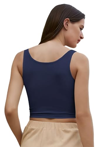 Image of Ben Martin Women's Cotton Stretchable Square Neck Sleeveless Tank Top