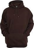 Urban Classics Blank Hoody | Herren Kapuzenpullover in Brown in Größe: 5XL + original Bandana gratis