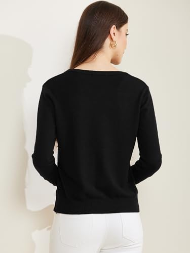 Image of Allegra K Women's Lightweight Button Cardigan Crewneck Long Sleeve Sweaters