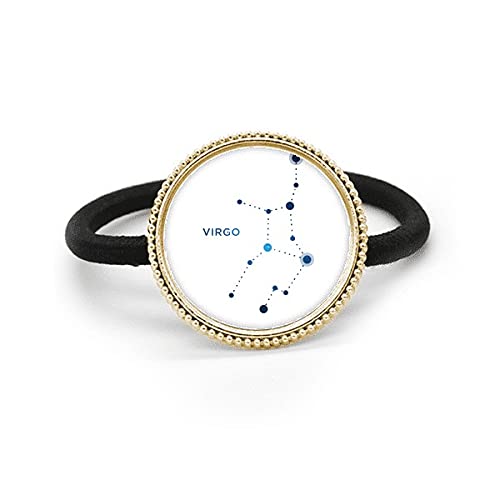 Tocado de metal plateado de Virgo exclusivo coletero con signo del zodiaco