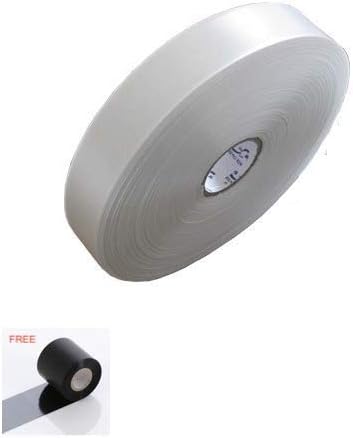 mastBus Washable Taffeta Role with 30mm Wax Ribbon 300 Meter Length for Laundry Tagging Purpose (White, 2 Inch Width)