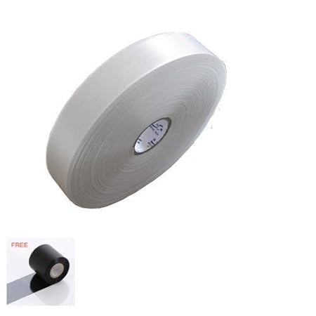 mastBus Washable Taffeta Role with 30mm Wax Ribbon 300 Meter Length for Laundry Tagging Purpose (White, 2 Inch Width)
