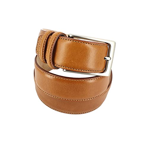 Robert Charles. Ceinture classiques. LISCIO, Cuir. Marron clair - Uni - FABRIQUE EN ITALIE. XL : 100-107cm