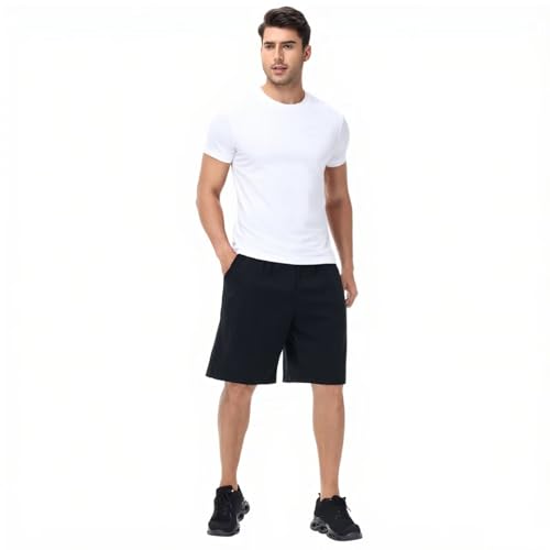 HQUEC Men's Athletic Shorts with Zipper Pockets Lightweight Quick Dry Basketball Workout Shorts for Running Casual4