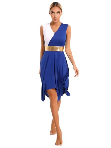 Freebily Damen Tanzkleid Sexy Glitzer Latin Ballsaal Tango Kleid Gymnastik Ballett Trikot Kleid Swing Rock Moderne Dance Wettbewerb Performance...