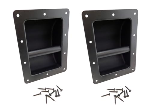 ProSpeakerparts (2 Pack) PROCRAFT TYH-32 Blk Recessed Bar Handle for PA Cabinet & Cases w/Screws
